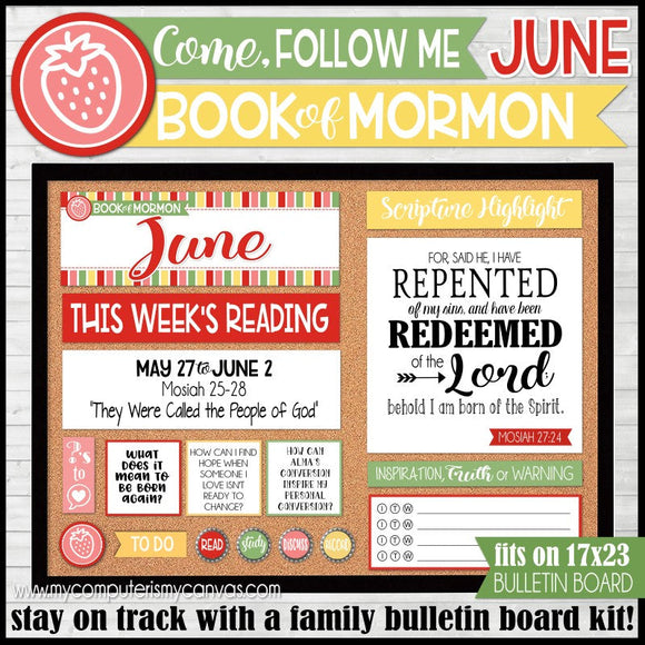 2024 CFM BOOK OF MORMON Family Bulletin Board Kit {JUNE} PRINTABLE