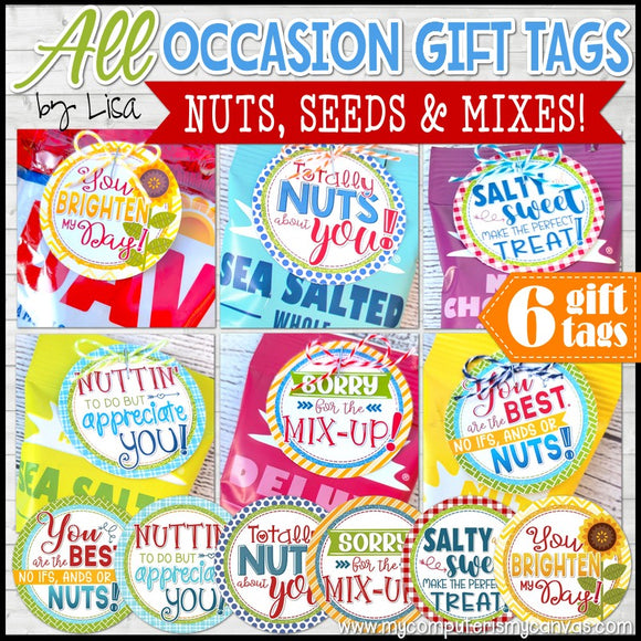 All Occasion Tags {NUTS, SEEDS & MIXES} PRINTABLE