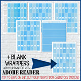 Alphabet + BLANK Nugget Wrappers {BLUE} PRINTABLE