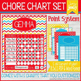 POINT SYSTEM Chore Charts {BRIGHTS} PRINTABLE-My Computer is My Canvas