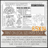 Placemat Activity Sheets {THANKSGIVING} PRINTABLE
