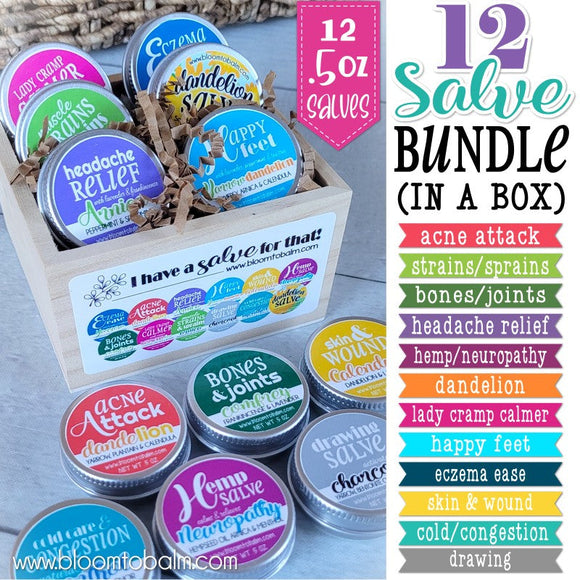 12 SALVE Discounted Bundle IN A BOX {0.5 oz each}