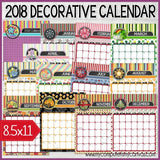 2018 Decorative Desk Calendar, Dated PRINTABLE-My Computer is My Canvas