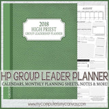 2018 High Priest Group Leader Planner {HP} PRINTABLE-My Computer is My Canvas