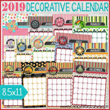 2019 Decorative Desk Calendar, Dated PRINTABLE-My Computer is My Canvas