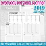 2019 EVERYDAY Personal Planner {Inside Pages Only} PRINTABLE-My Computer is My Canvas