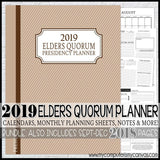 2019 Elders Quorum Presidency Planner {EQ} + Sept-Dec 2018 PRINTABLE-My Computer is My Canvas