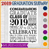 2019 Graduation Subway Art - PRINTABLE (8 Colors)