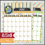 2020 Decorative Desk Calendar - Holiday Themed {EDITABLE} Printable