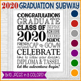2020 Graduation Subway Art - PRINTABLE (8 Colors)