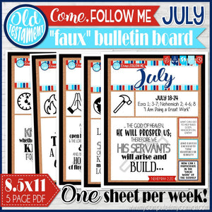 2022 CFM Old Testament "FAUX" Bulletin Board Sheets {JULY} PRINTABLE