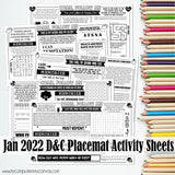 2022 CFM Old Testament Placemat Activity Sheets {JANUARY} PRINTABLE