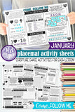 2022 CFM Old Testament Placemat Activity Sheets {JANUARY} PRINTABLE