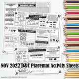 2022 CFM Old Testament Placemat Activity Sheets {NOVEMBER} PRINTABLE