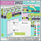2022 Relief Society BINDER Printables (EDITABLE)