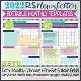 2022 Relief Society {NEWSLETTER TEMPLATES} Printables