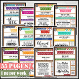 2023 CFM "FAUX" WEEKLY Bulletin Board Pages JAN-DEC {New Testament} PRINTABLE