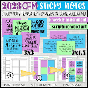 2023 CFM Weekly Sticky Notes {New Testament} PRINTABLE