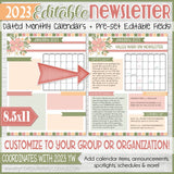 2023 EDITABLE Monthly Newsletter Templates {YW Collection} Printable