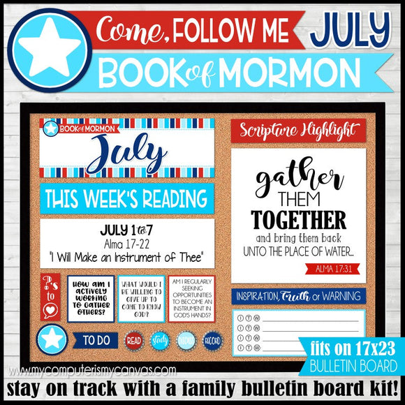 2024 CFM BOOK OF MORMON Family Bulletin Board Kit {JULY} PRINTABLE