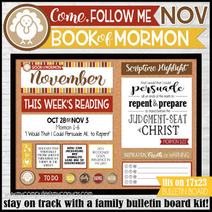 2024 CFM BOOK OF MORMON Family Bulletin Board Kit {NOVEMBER} PRINTABLE