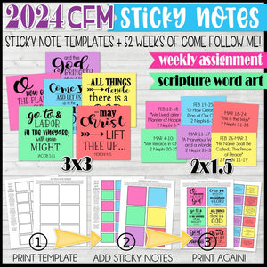 2024 CFM Weekly Sticky Notes {Book of Mormon} PRINTABLE