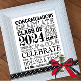 2024 Graduation BUNDLE (Nugget, Subway Art, Gift Basket & GNOMES) PRINTABLE