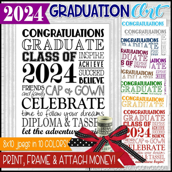 2024 Graduation Subway Art {COLOR BUNDLE} Printable