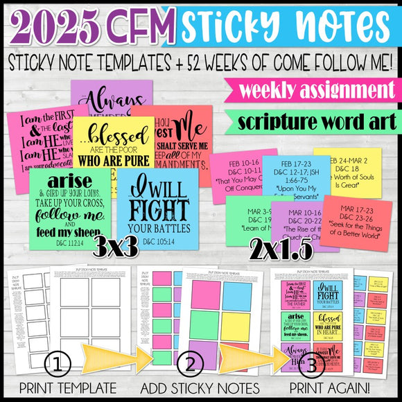 2025 CFM Weekly Sticky Notes {Doctrine & Covenants} PRINTABLE