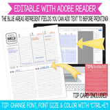 2025 EVERYDAY Personal Planner {Inside Pages Only} EDITABLE Printable