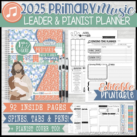 2025 Primary MUSIC LEADER Planner {EDITABLE} PRINTABLE