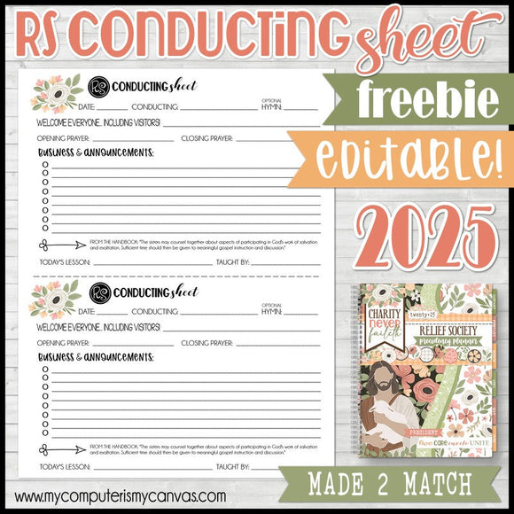 2025 RS Conducting Sheet {EDITABLE} FREE PRINTABLE