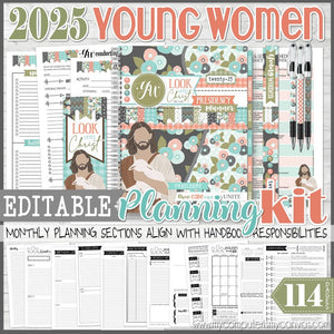 2025 YOUNG WOMEN Presidency Planning Kit {EDITABLE} PRINTABLE