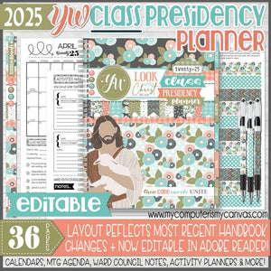 2025 YW CLASS Presidency Planner {EDITABLE} PRINTABLE