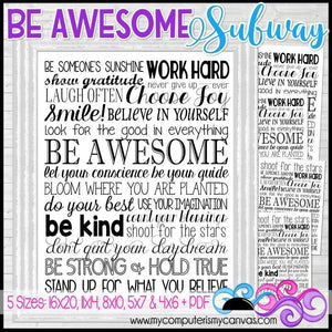 BE AWESOME Subway Art PRINTABLE