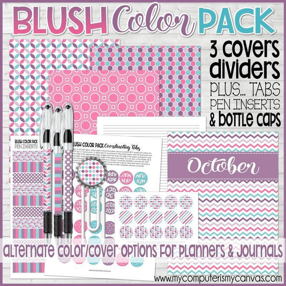BLUSH Color Pack {Alternate Covers/Accessories for Planners/Journals} PRINTABLE