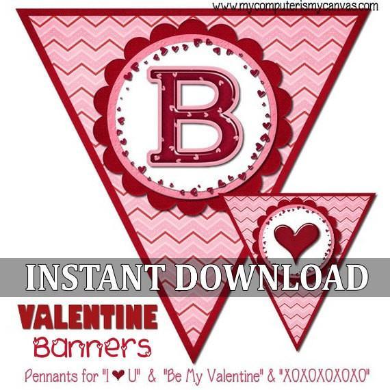 Be My Valentine Banner PRINTABLE-My Computer is My Canvas