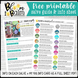 Bloom to Balm SALVE GUIDE & Info Sheet - FREE PRINTABLE