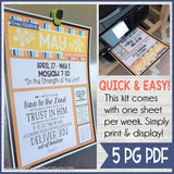 CFM BOOK of MORMON FAUX Bulletin Board Kit {MAY 2020} PRINTABLE