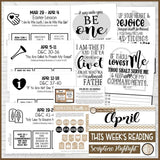CFM D&C Family Bulletin Board Kit + FAUX Sheets {APR 2021; neutrals} PRINTABLE
