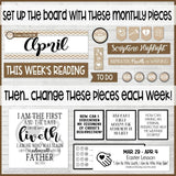 CFM D&C Family Bulletin Board Kit + FAUX Sheets {APR 2021; neutrals} PRINTABLE