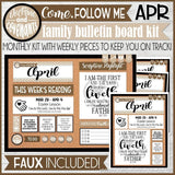 CFM D&C Family Bulletin Board Kit + FAUX Sheets {APR 2021; neutrals} PRINTABLE