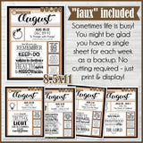 CFM D&C Family Bulletin Board Kit + FAUX Sheets {AUG 2021; neutrals} PRINTABLE