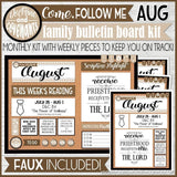 CFM D&C Family Bulletin Board Kit + FAUX Sheets {AUG 2021; neutrals} PRINTABLE