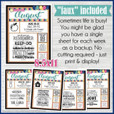 CFM D&C Family Bulletin Board Kit + FAUX Sheets {AUGUST 2021} PRINTABLE