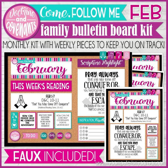 CFM D&C Family Bulletin Board Kit + FAUX Sheets {FEB 2021} PRINTABLE