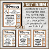 CFM D&C Family Bulletin Board Kit + FAUX Sheets {FEB 2021; neutrals} PRINTABLE