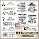 CFM D&C Family Bulletin Board Kit + FAUX Sheets {FEB 2021; neutrals} PRINTABLE