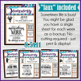CFM D&C Family Bulletin Board Kit + FAUX Sheets {JAN 2021} PRINTABLE