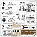 CFM D&C Family Bulletin Board Kit + FAUX Sheets {JAN 2021; neutrals} PRINTABLE